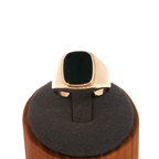 Rose Gold Signet Ring with Black Onyx