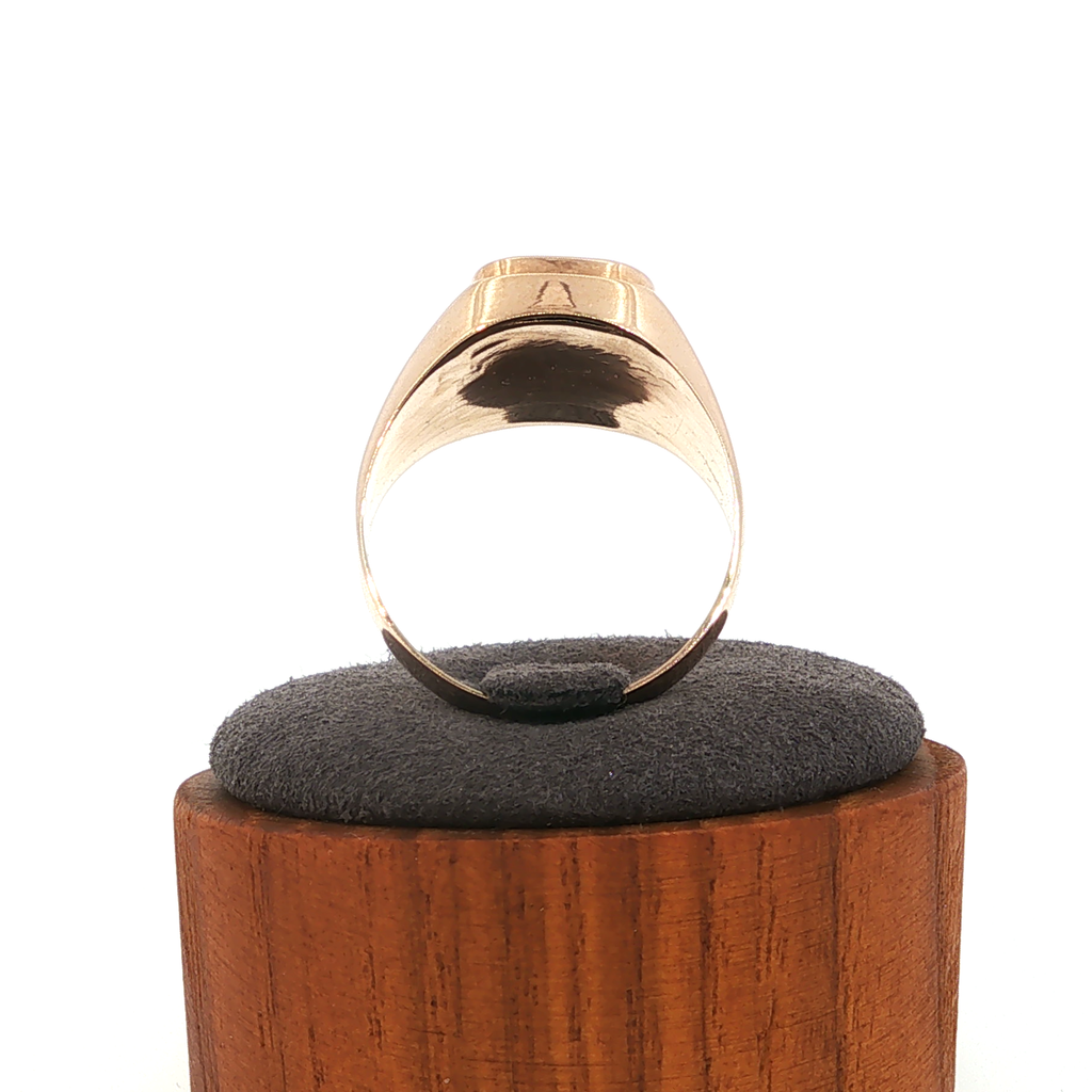 Rose Gold Signet Ring with Black Onyx