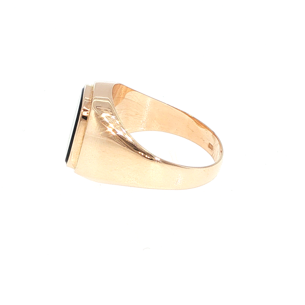 Rose Gold Black Onyx Signet Ring