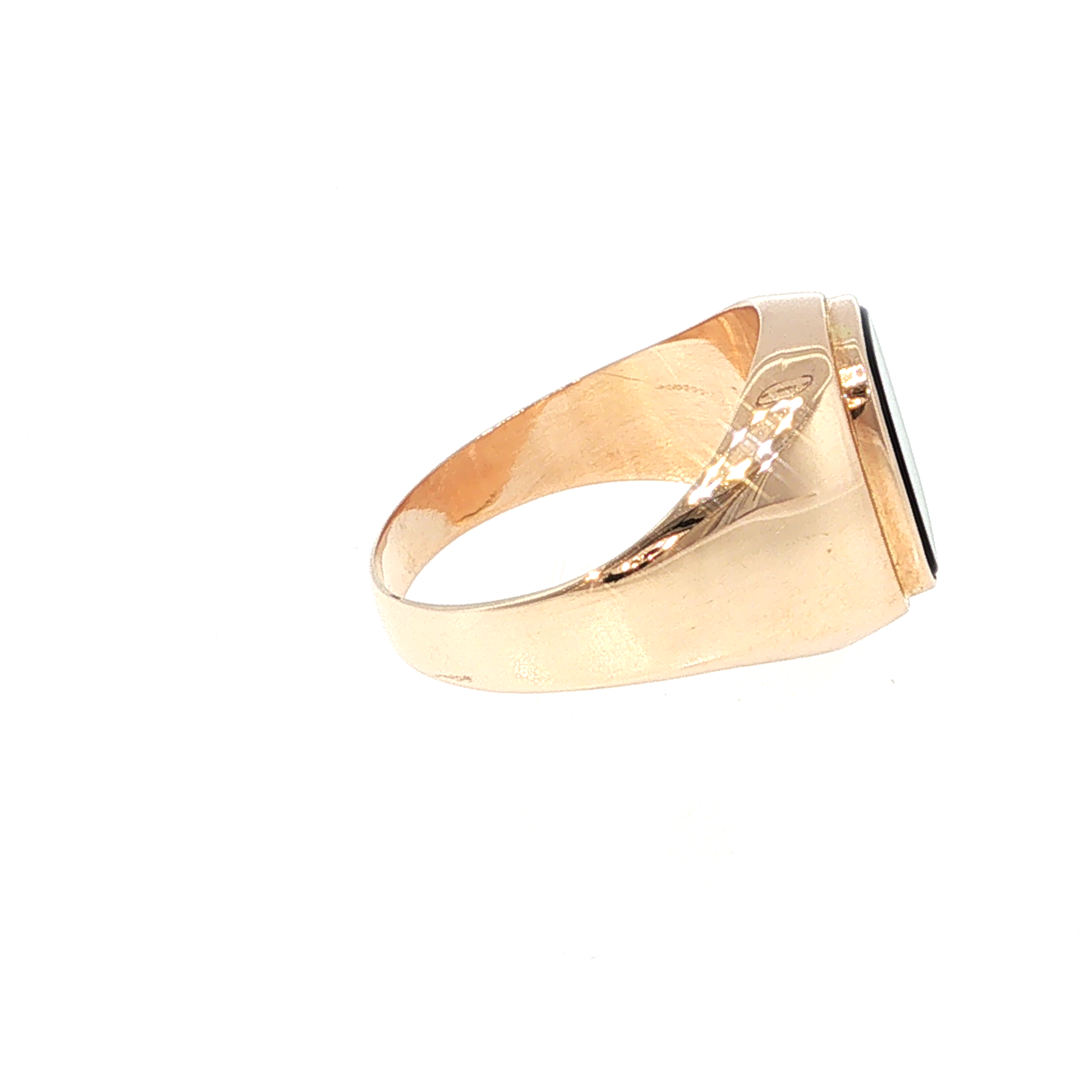 Rose Gold Black Onyx Signet Ring