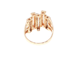 Geometric Diamond and Rose Gold Cocktail Ring