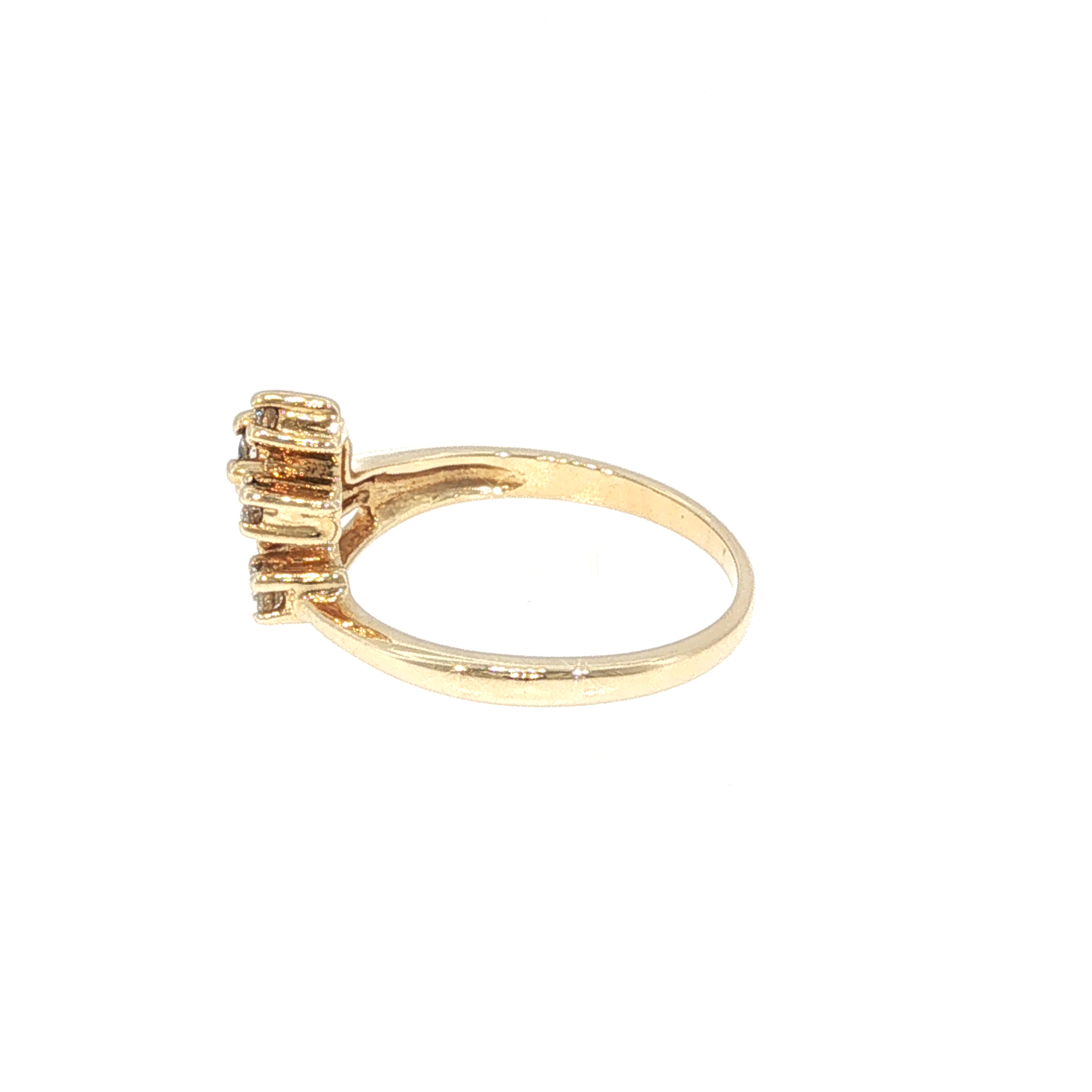 Yellow Gold Asymmetrical Diamond Multi-Stone Ring