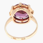 Round Amethyst Solitaire Ring in Yellow Gold