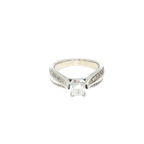 White Gold Diamond Engagement Ring with Split-Shank Band