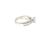 White Gold Diamond Engagement Ring with Split-Shank Band