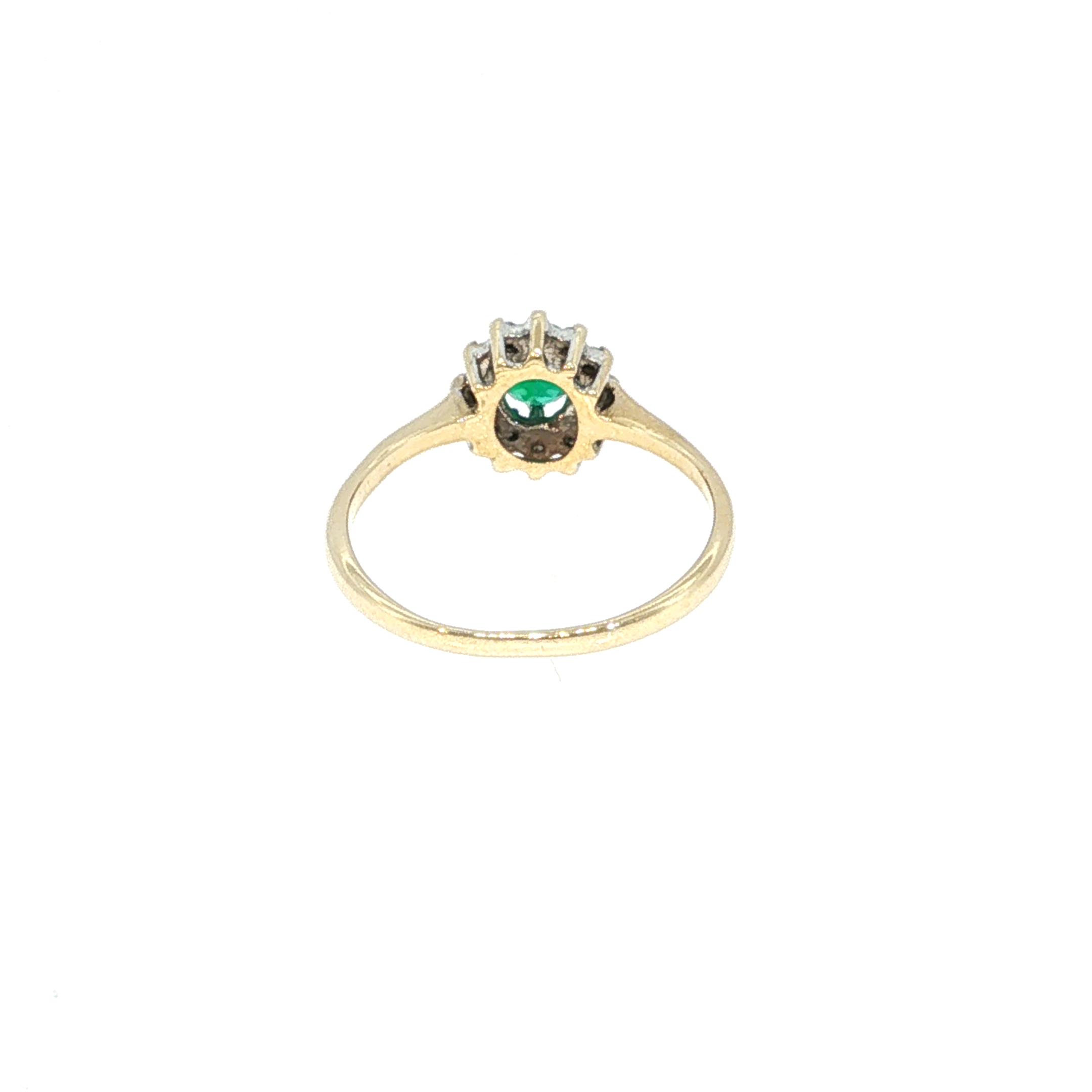 Yellow Gold Oval Emerald Halo Cocktail Ring