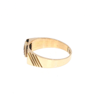 Yellow Gold Deep Blue Sapphire Geometric Signet Ring