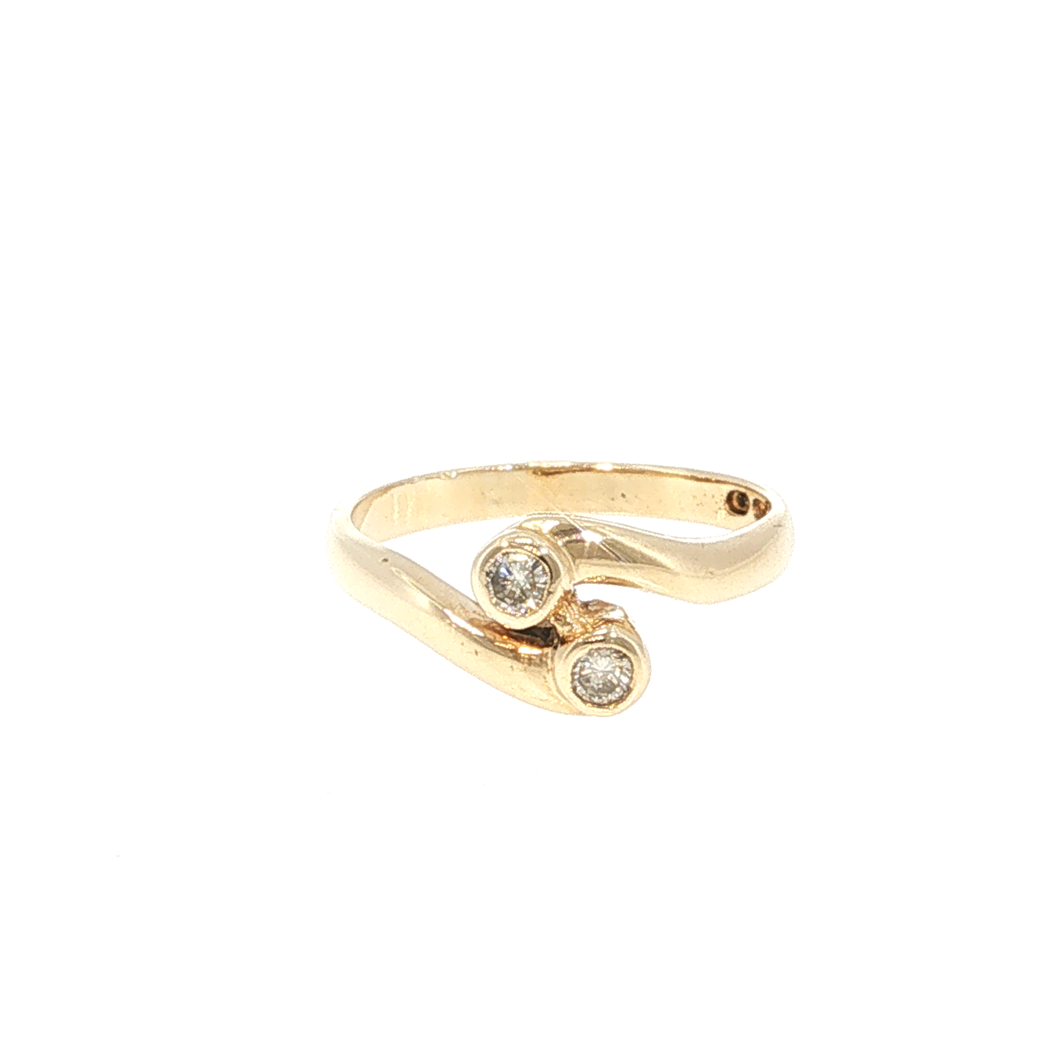 Two-Stone Diamond Bypass Ring in Yellow Gold