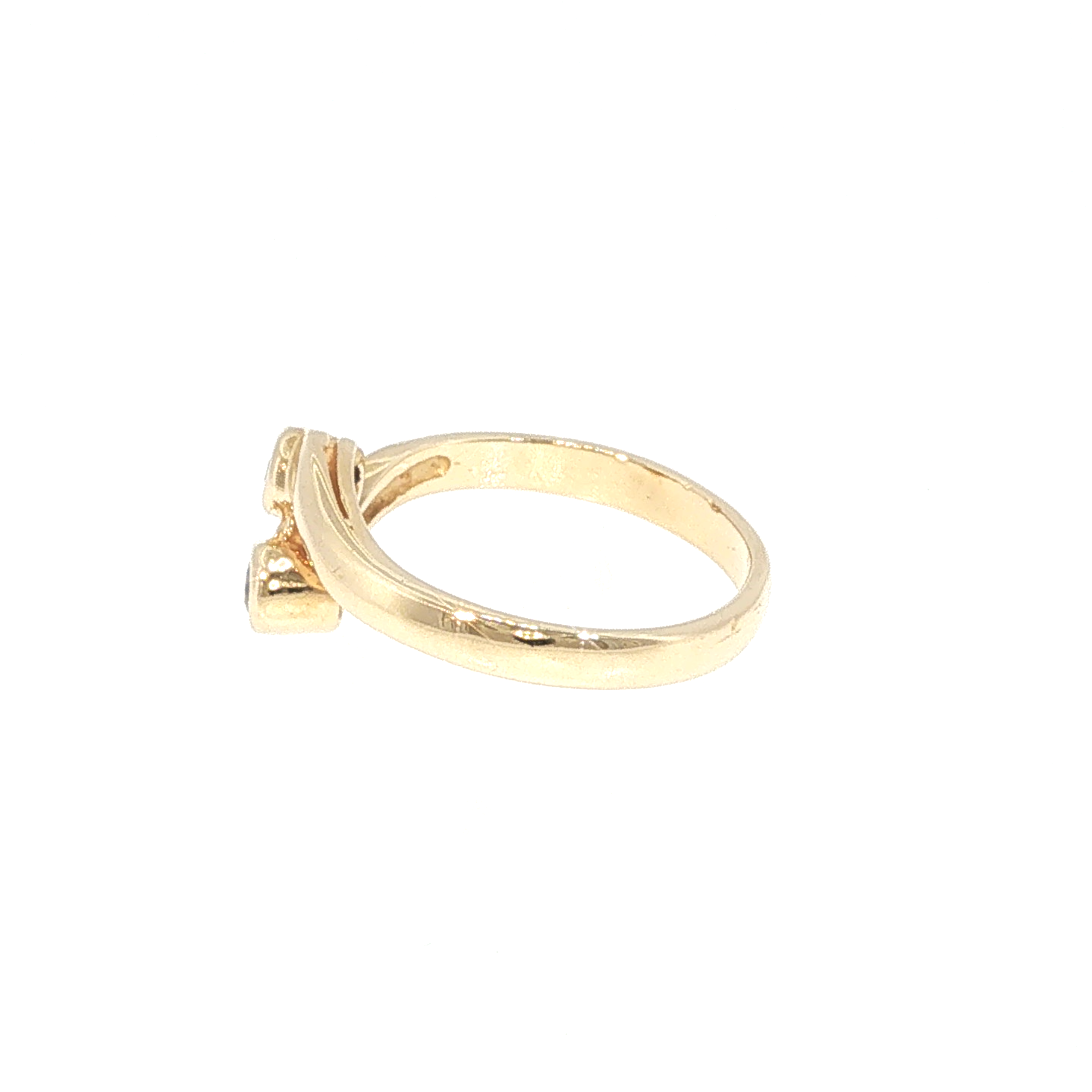 Two-Stone Diamond Bypass Ring in Yellow Gold