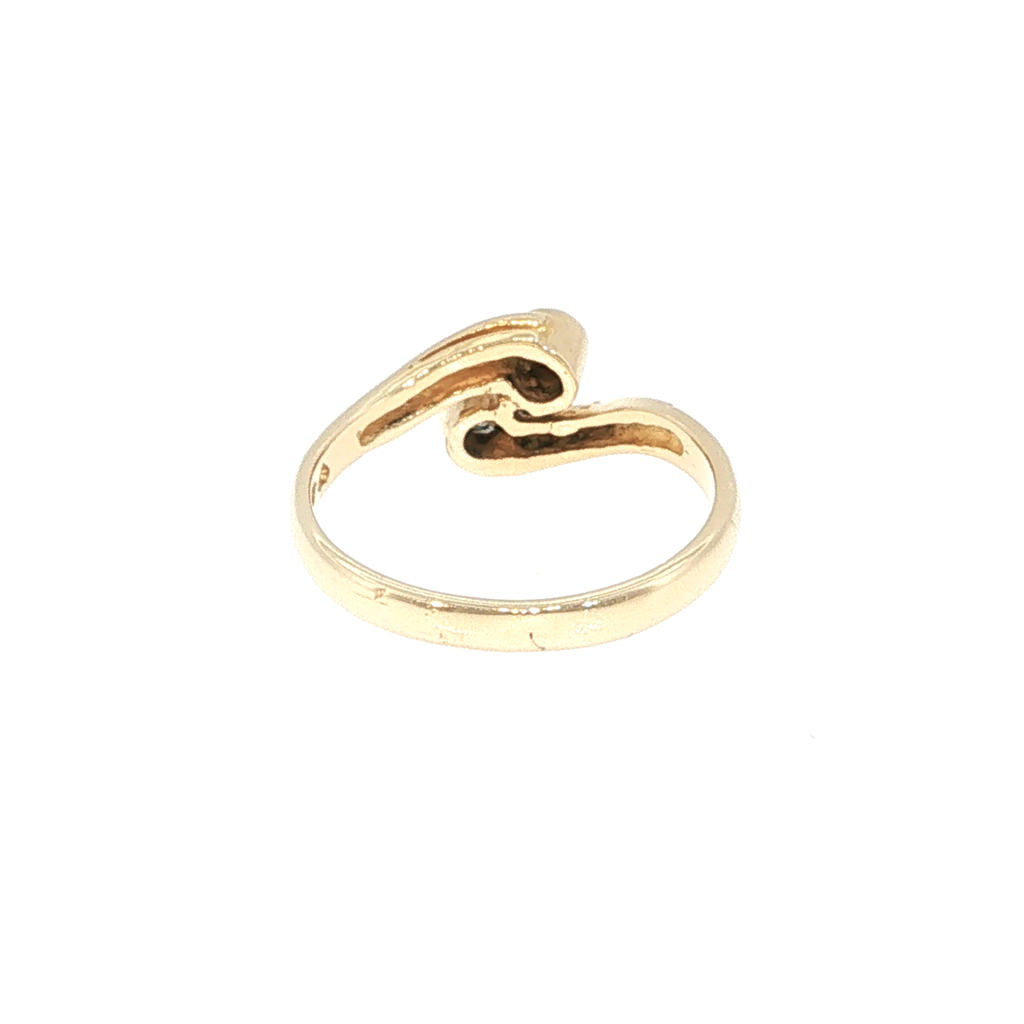 Two-Stone Diamond Bypass Ring in Yellow Gold