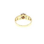 Yellow Gold Sapphire Floral Cluster Textured Cocktail Ring