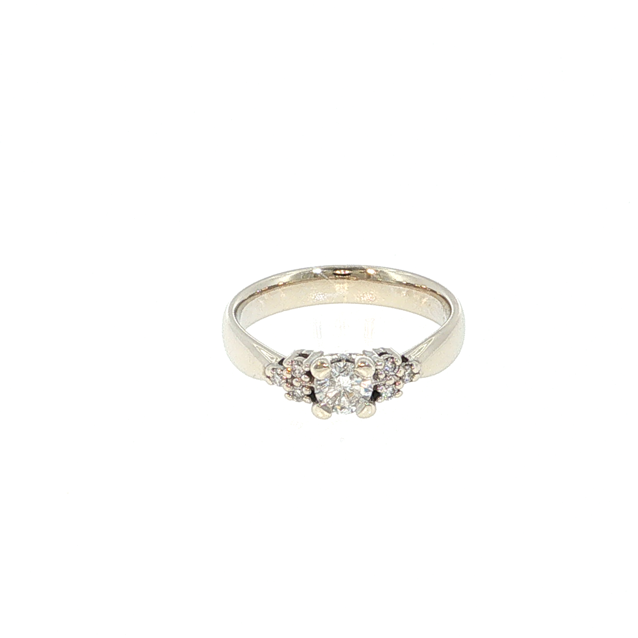 White Gold Diamond Multistone Cluster Ring