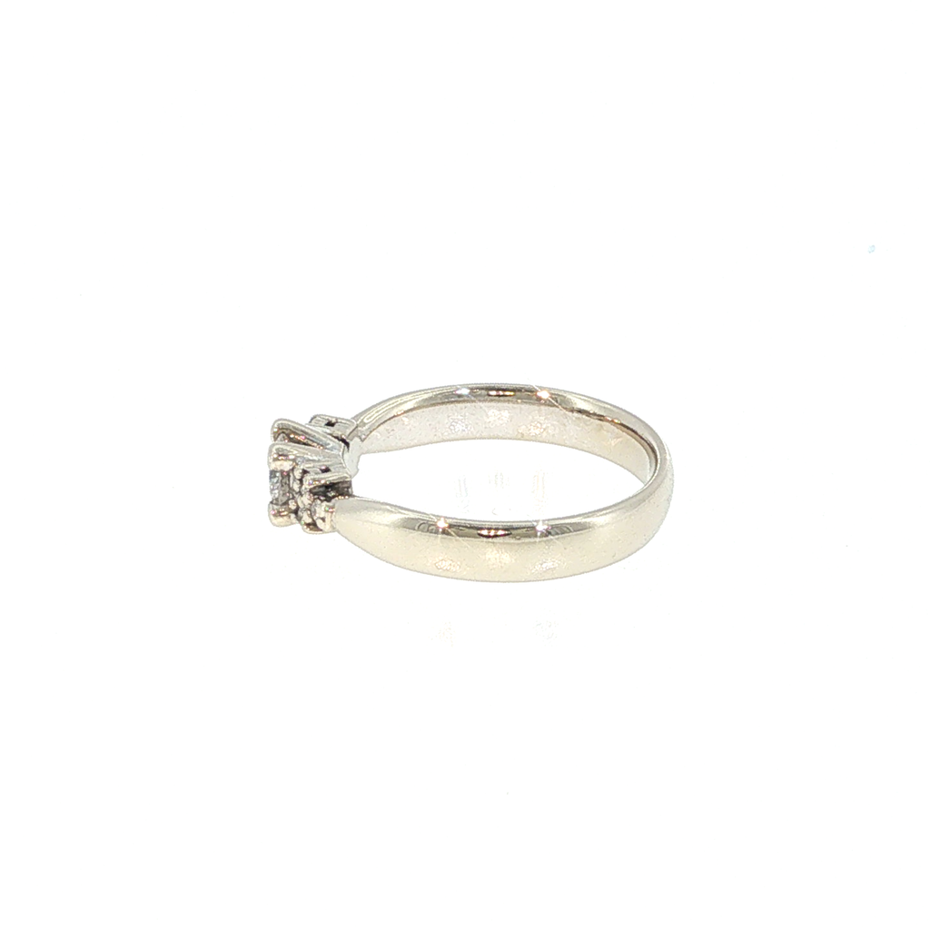 White Gold Diamond Multistone Cluster Ring