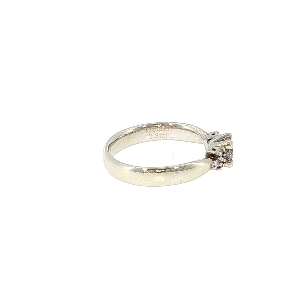White Gold Diamond Multistone Cluster Ring