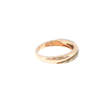 Rose Gold Diamond Accent Band Ring with Milgrain Detail