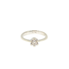 Diamond Floral Solitaire Ring in White Gold