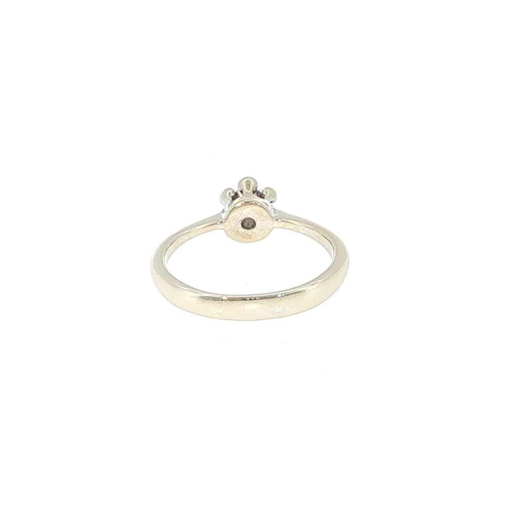 Diamond Floral Solitaire Ring in White Gold