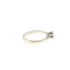 Diamond Floral Solitaire Ring in White Gold