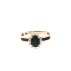 Oval Sapphire and Yellow Gold Multistone Ring