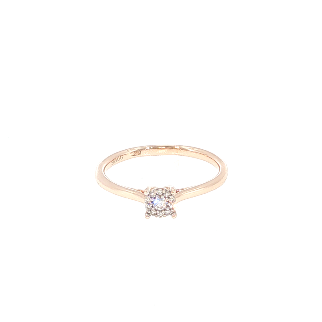 Diamond Multistone Cluster Ring in Rose Gold