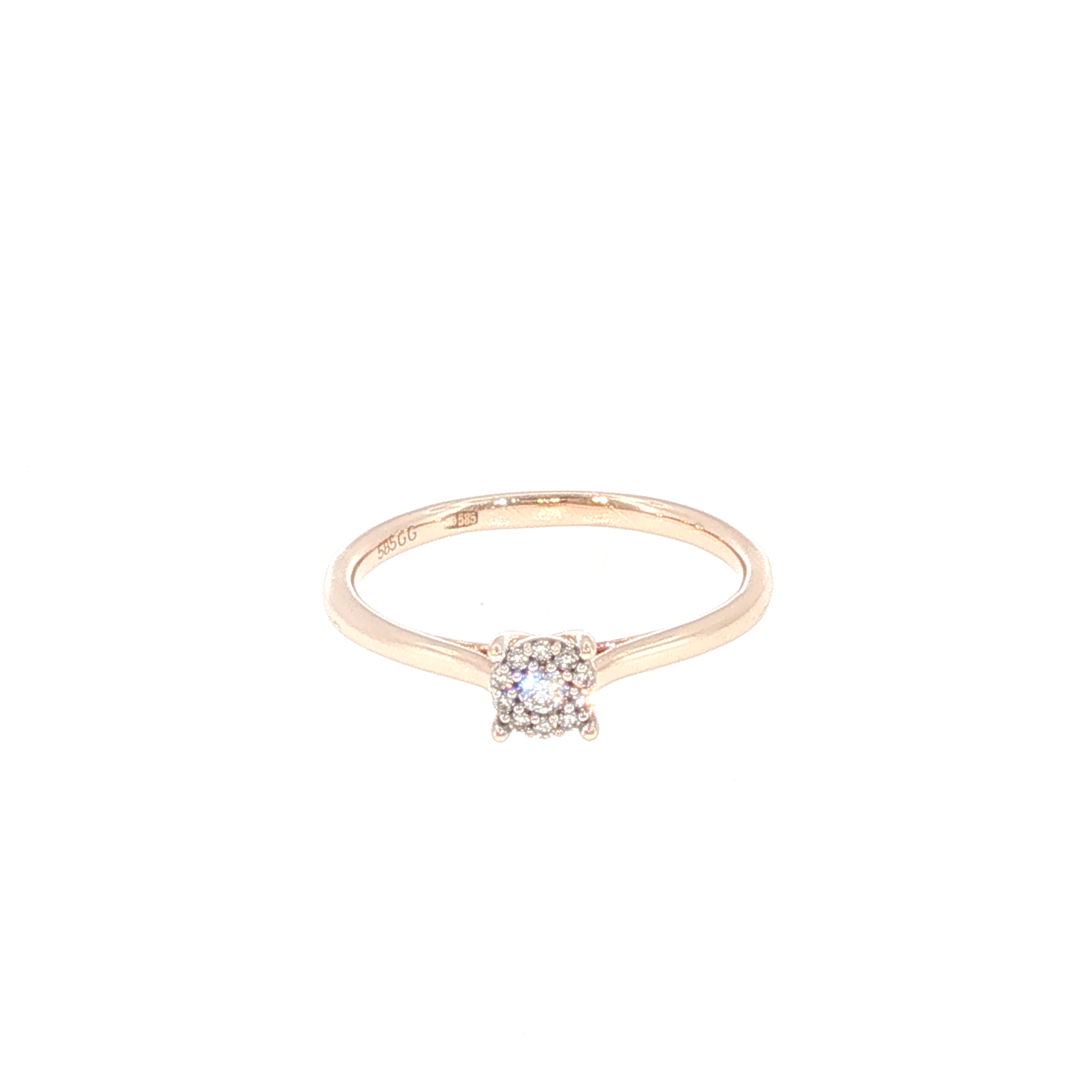 Diamond Multistone Cluster Ring in Rose Gold