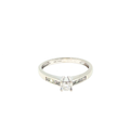 Princess Cut Diamond Channel Set Engagement Ring - White Gold