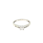 Princess Cut Diamond Channel Set Engagement Ring - White Gold