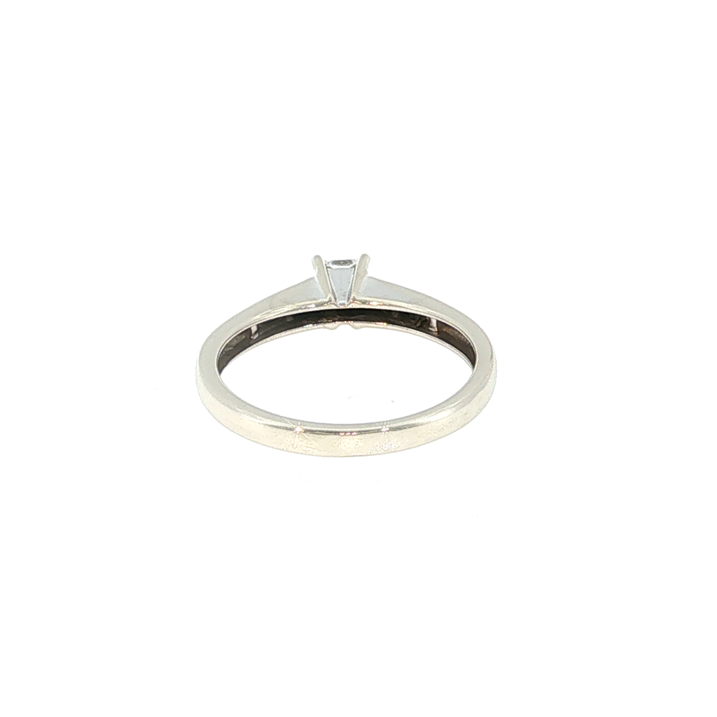 Princess Cut Diamond Channel Set Engagement Ring - White Gold