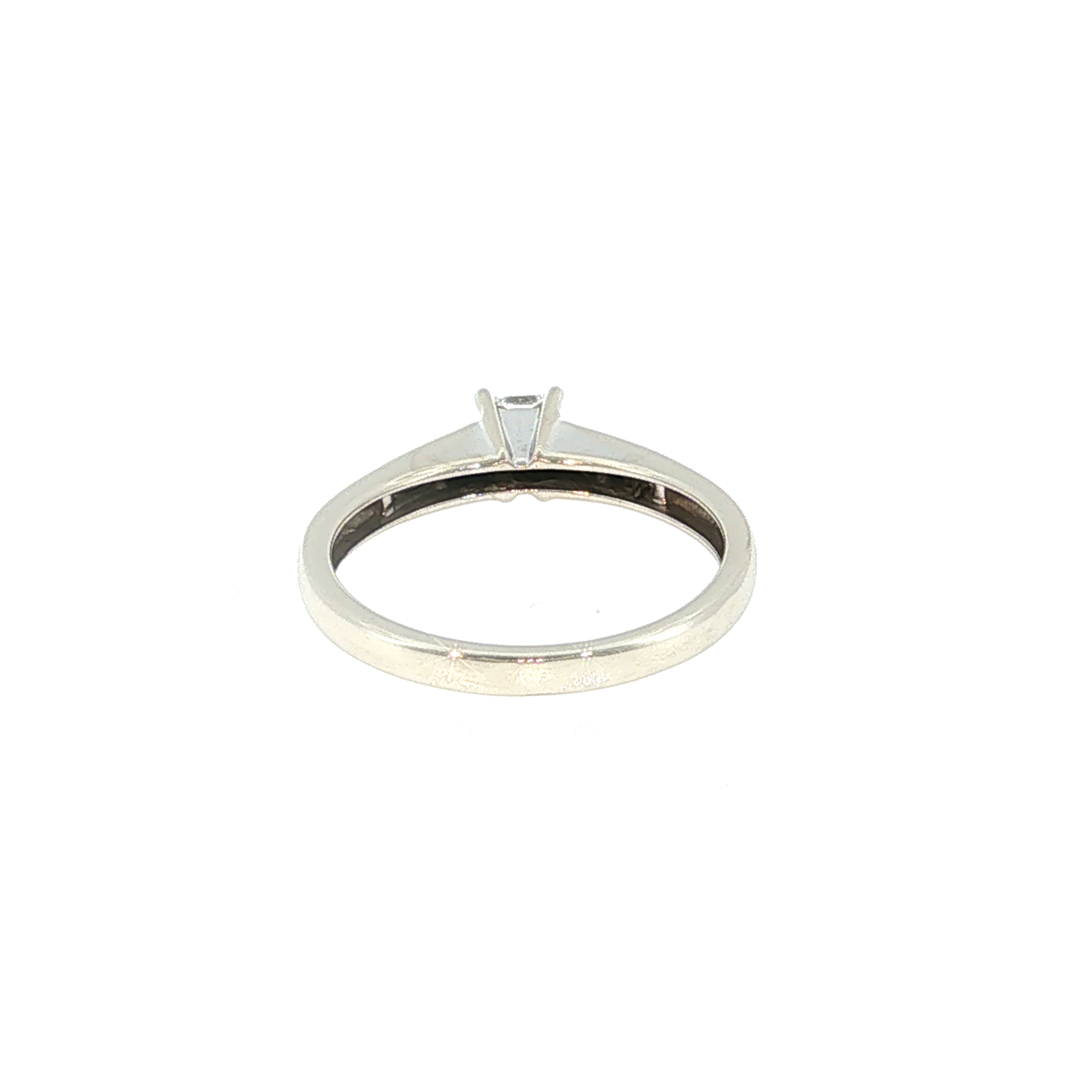 Princess Cut Diamond Channel Set Engagement Ring - White Gold