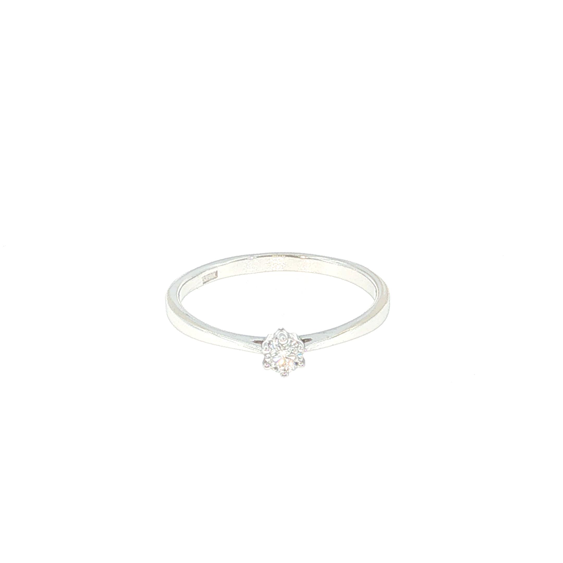 Diamond Solitaire Ring in White Gold