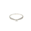 White Gold Diamond Solitaire Ring with Accented Band