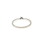 White Gold Diamond Solitaire Ring with Accented Band