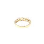 Yellow Gold Braided Leaf Diamond Accent Band Ring