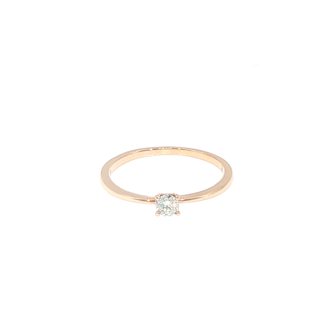Diamond Solitaire Ring in Rose Gold