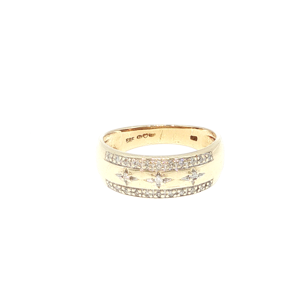 Yellow Gold Diamond Starburst Band Ring