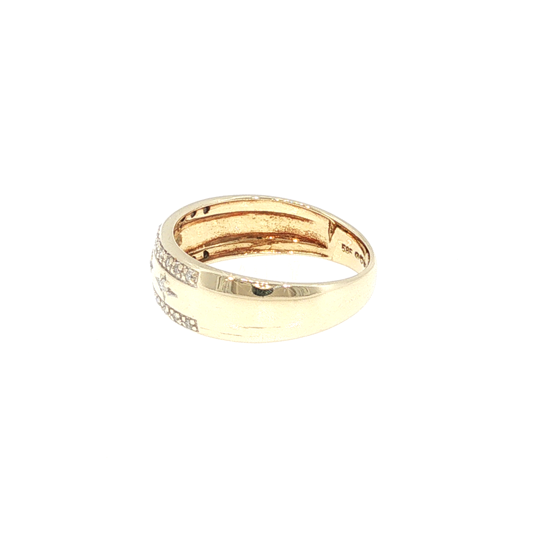 Yellow Gold Diamond Starburst Band Ring
