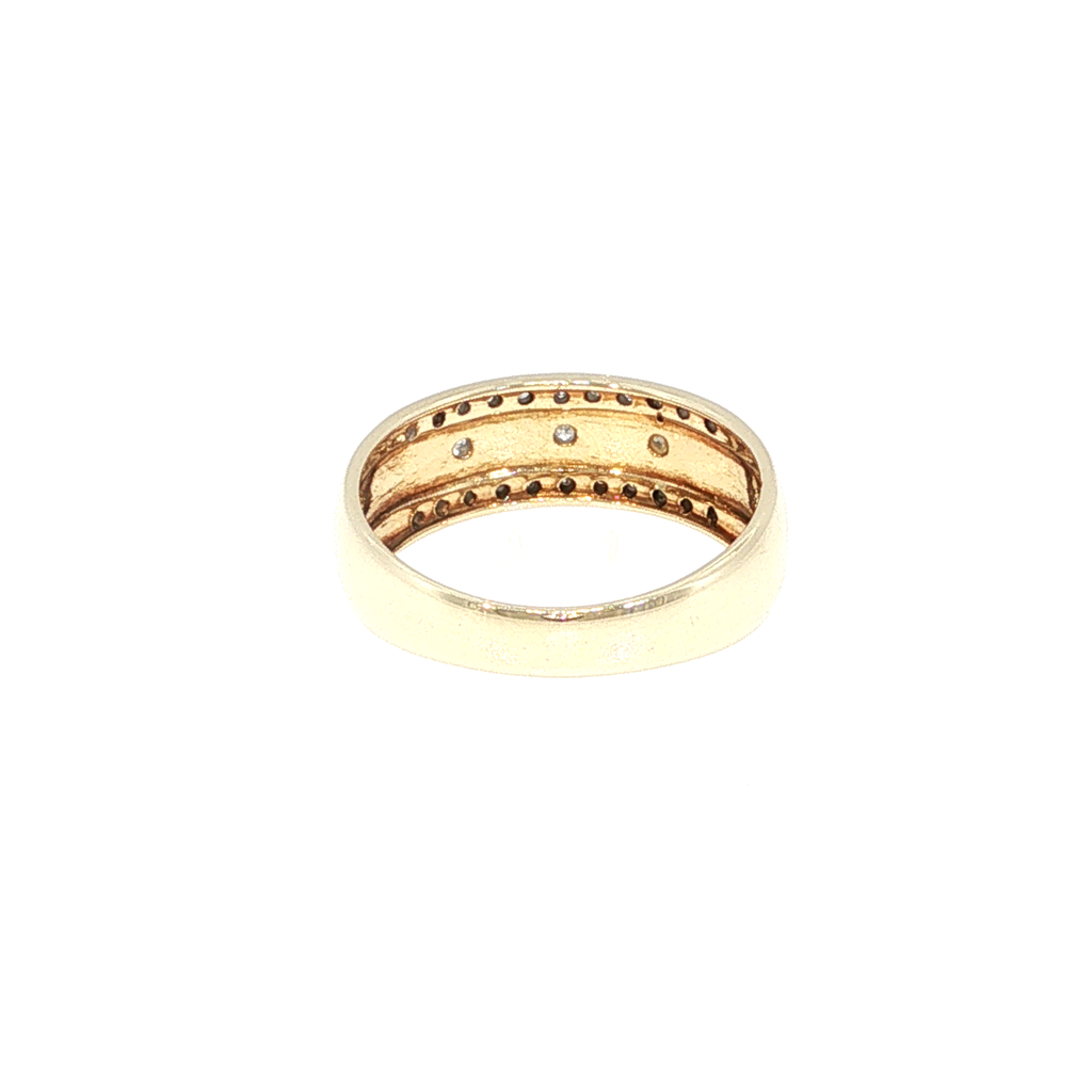 Yellow Gold Diamond Starburst Band Ring