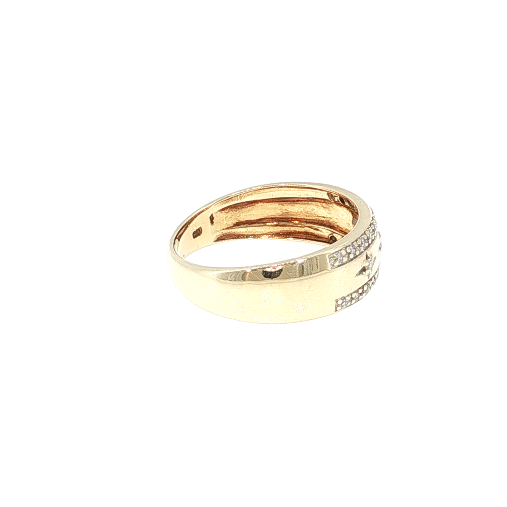 Yellow Gold Diamond Starburst Band Ring