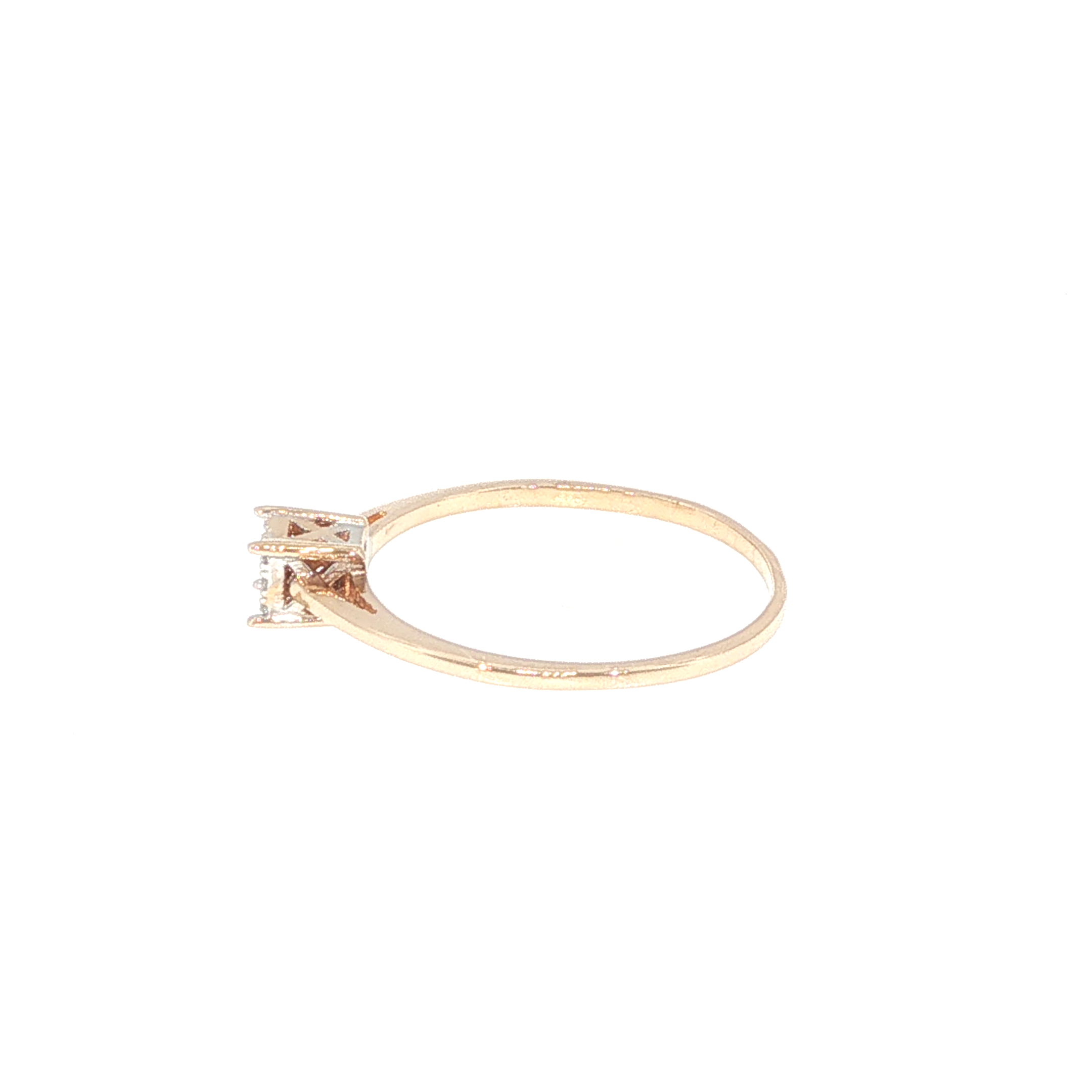 Diamond Square Cluster Ring in Rose Gold