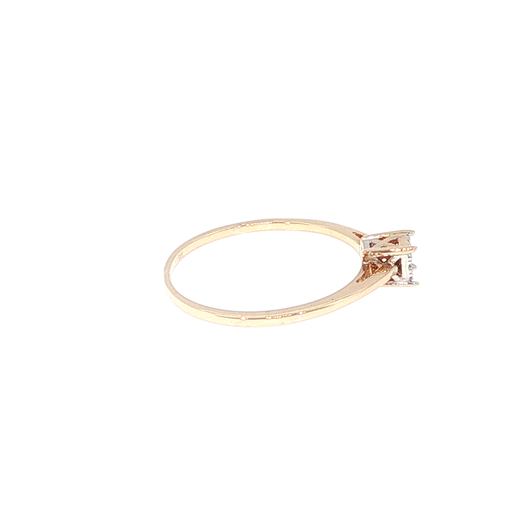 Diamond Square Cluster Ring in Rose Gold