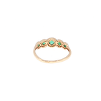 Five-Stone Emerald Halo Ring in Rose Gold