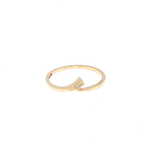 Yellow Gold Diamond Bypass Stackable Ring