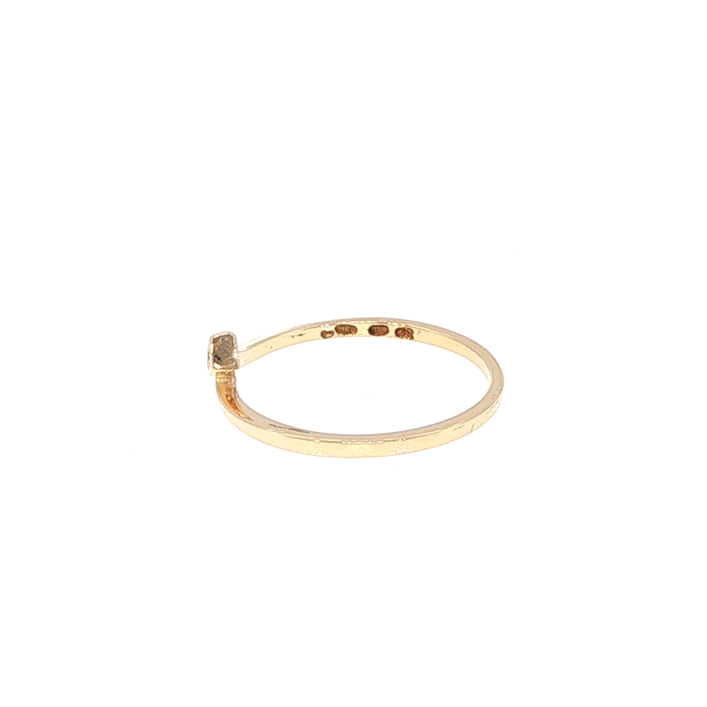 Yellow Gold Diamond Bypass Stackable Ring