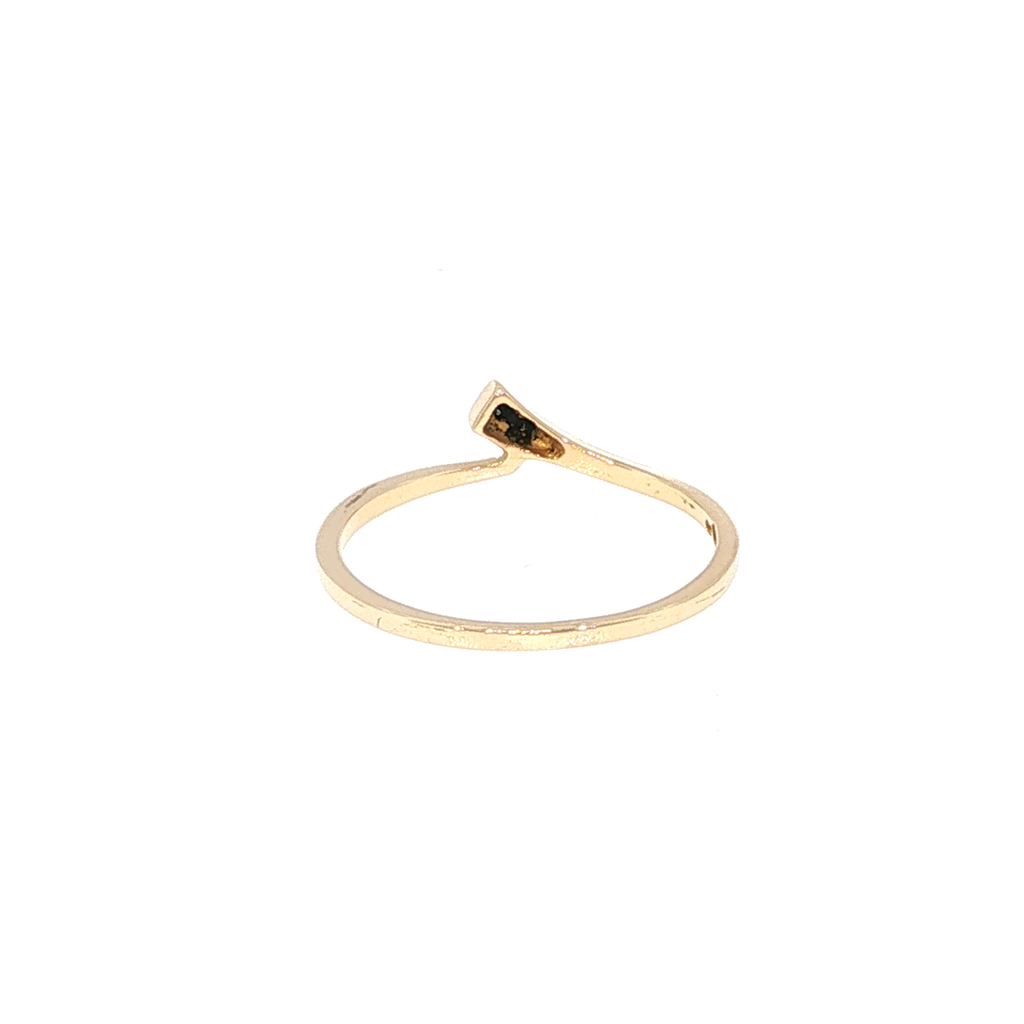 Yellow Gold Diamond Bypass Stackable Ring
