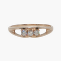 Rose Gold Three-Stone Diamond Split Shank Ring
