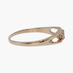 Rose Gold Three-Stone Diamond Split Shank Ring