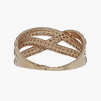 Diamond Pavé Criss-Cross Cocktail Ring in Rose Gold