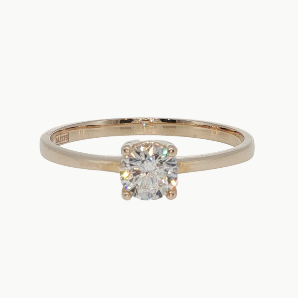 Round Diamond Solitaire Ring in Rose Gold