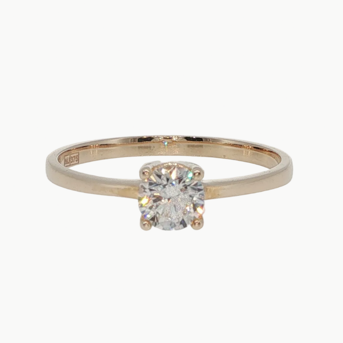 Round Diamond Solitaire Ring in Rose Gold