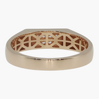 Rose Gold Diamond Cluster Signet Ring with Textured Band
